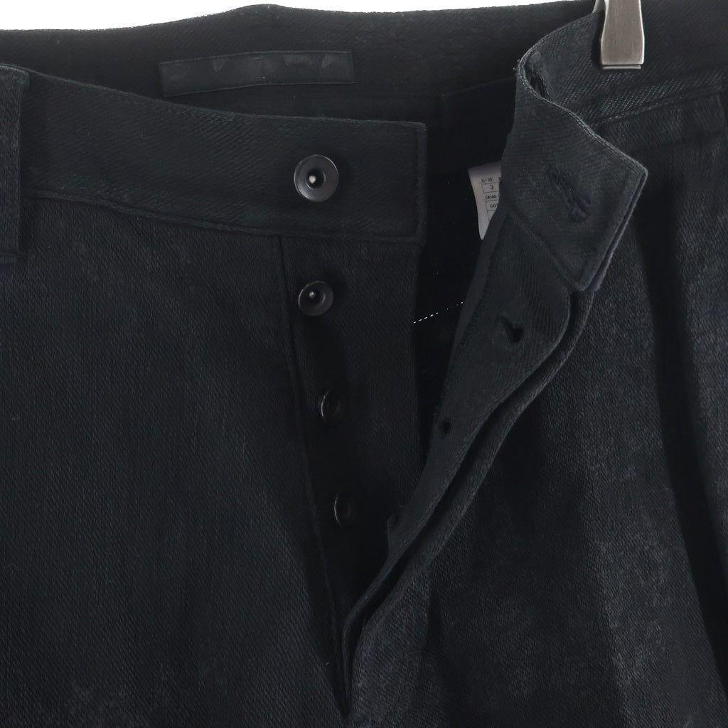 JULIUS(ユリウス) 14SS CRACK KNIT DENIM コーティングスキニーカーゴパンツ ブラック