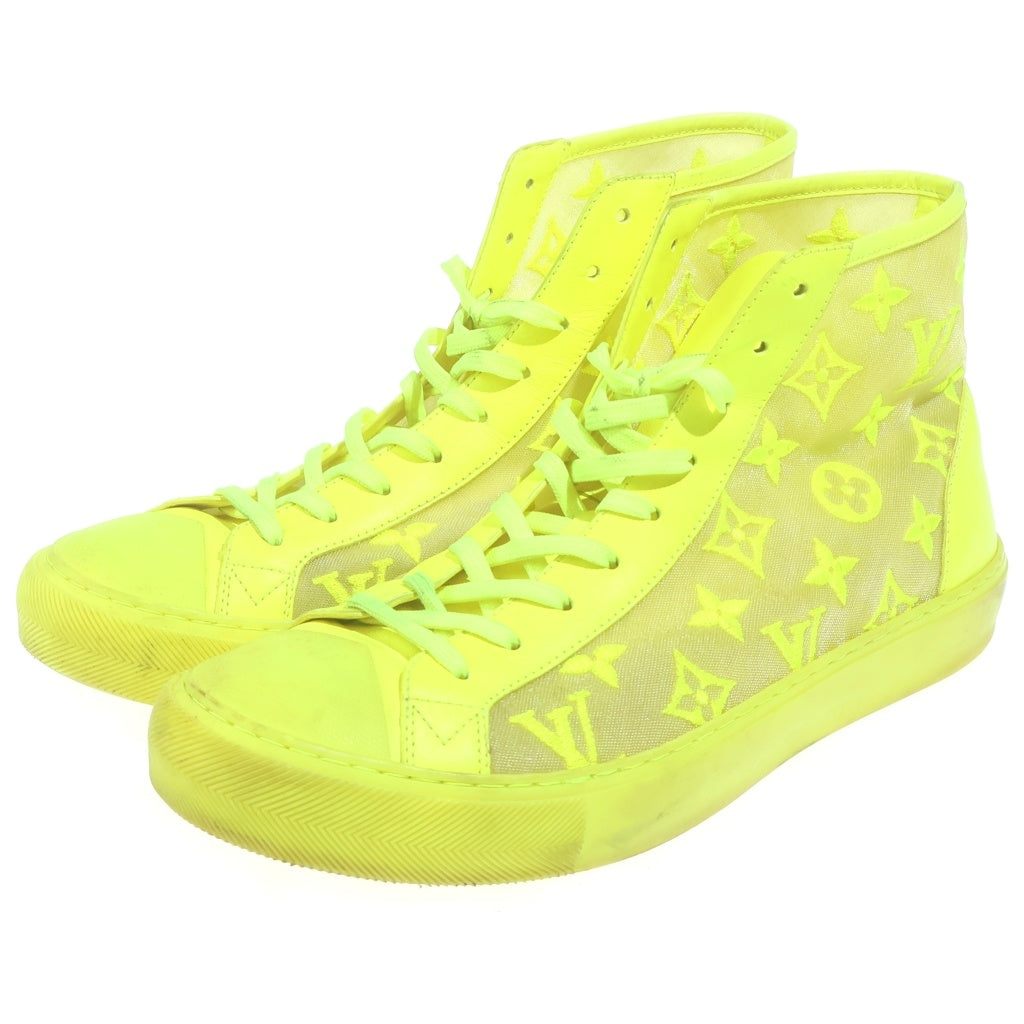 LOUIS VUITTON(ルイヴィトン) 19AW Tattoo Line Sneakers 1A5S1K タトゥーライン メッシュ モノグラム ハイカットスニーカー イエロー