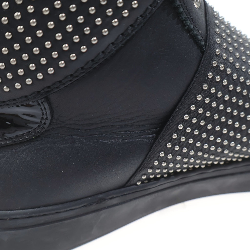 JIMMY CHOO(ジミーチュウ) STUDS HIGH CUT SNEAKER スタッズ レザーハイカットスニーカー ブラック