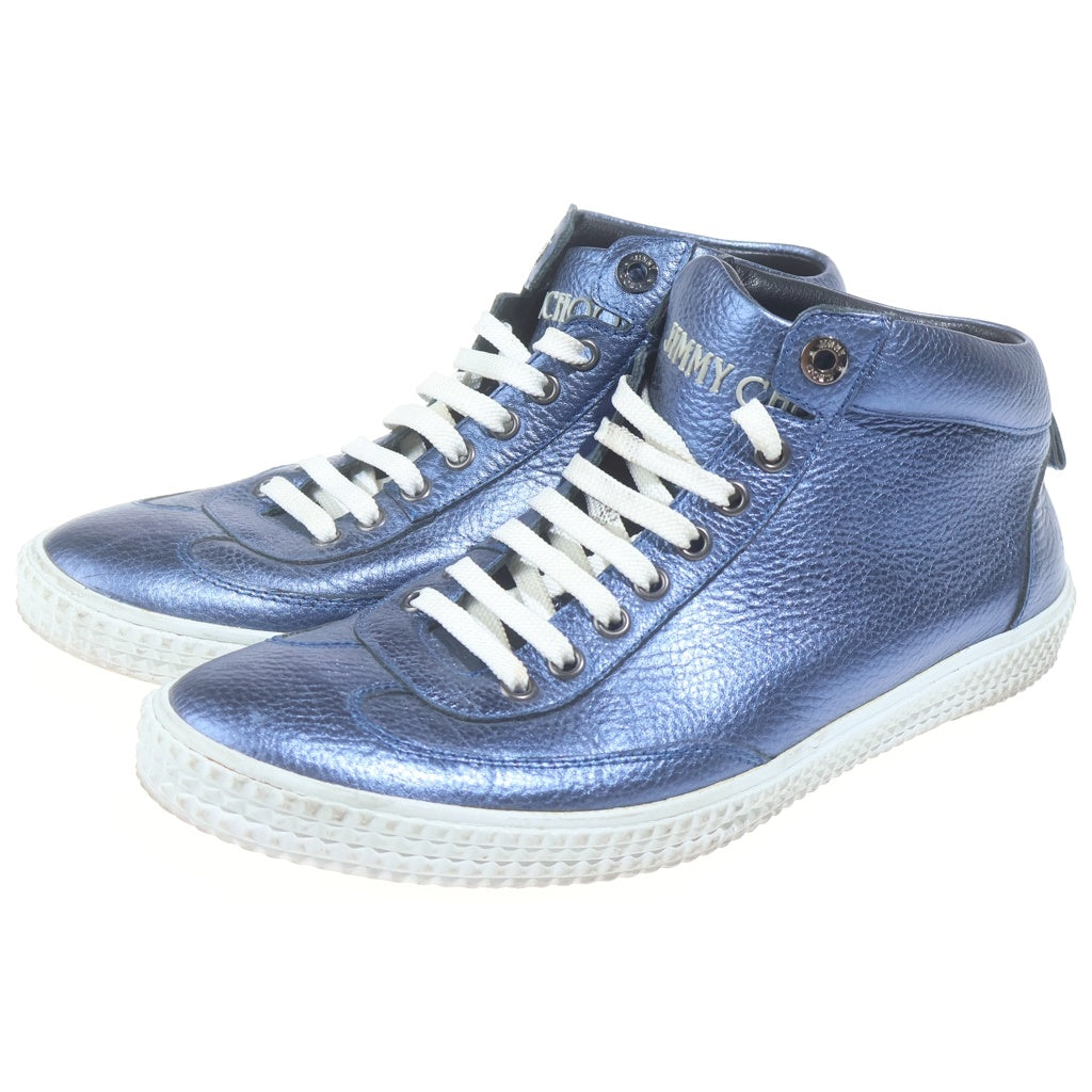 JIMMY CHOO(ジミーチュウ) VARLEY SEA BLUE LOW CUT SNEAKERS バーリー メタリックブルー ハイカットスニーカー