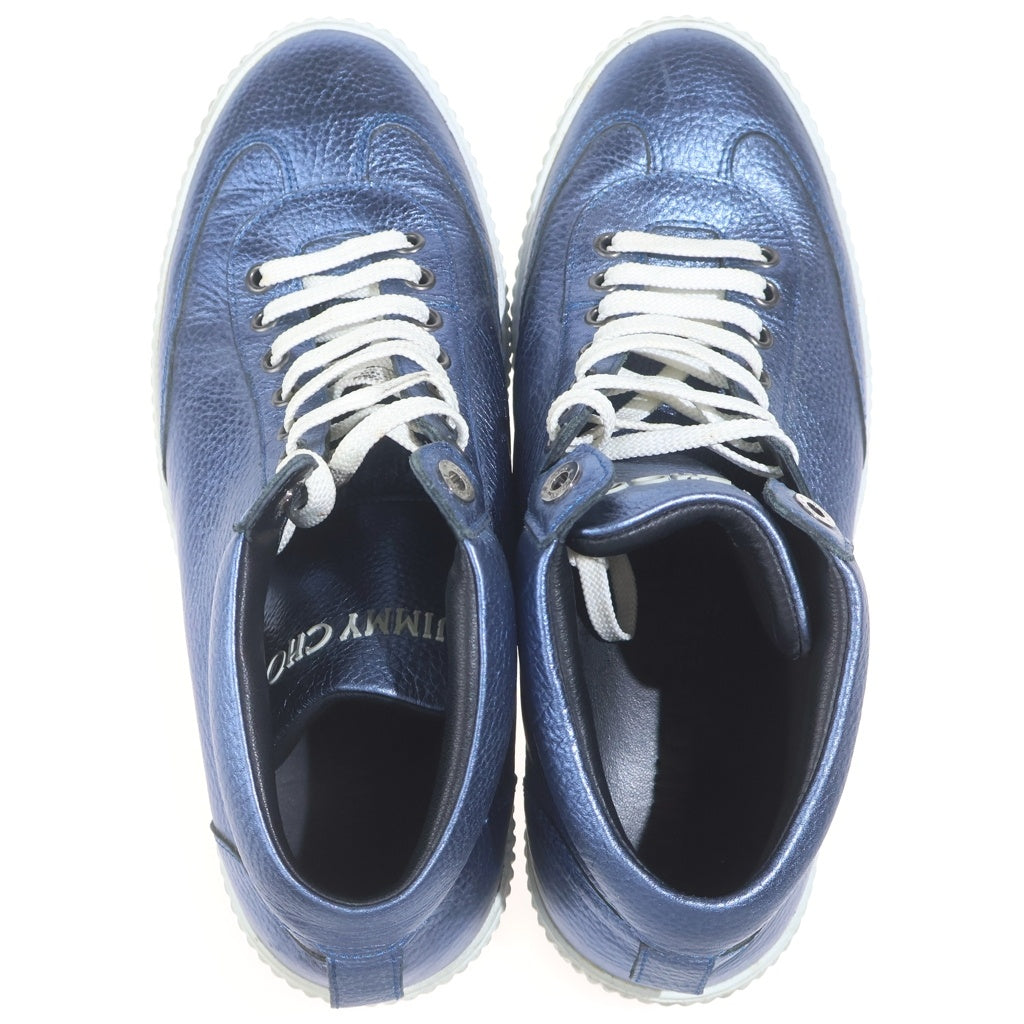 JIMMY CHOO(ジミーチュウ) VARLEY SEA BLUE LOW CUT SNEAKERS バーリー メタリックブルー ハイカットスニーカー