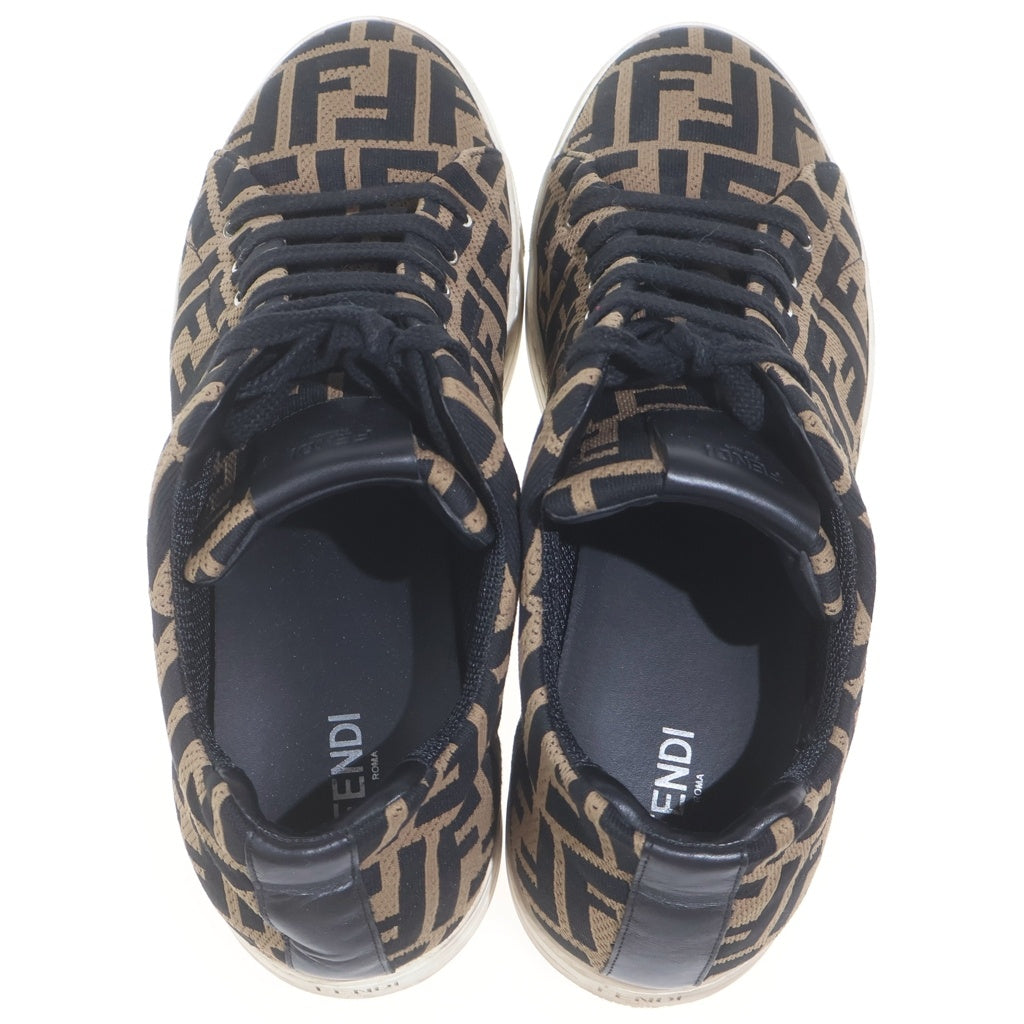 FENDI(フェンディ) FF LOGO PRINT CANVAS SNEAKER 7E1258 FFロゴ ズッカ キャンバス ローカットスニーカー ブラウン