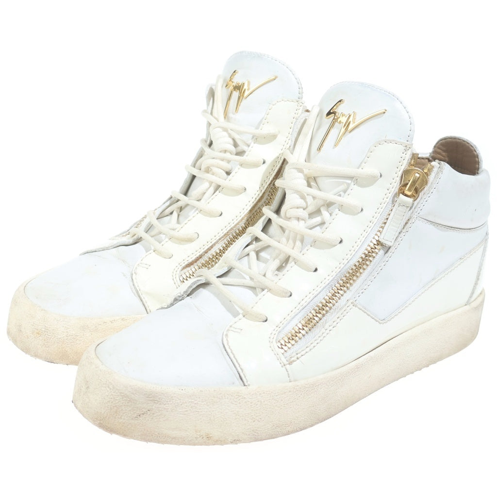 GIUSEPPE ZANOTTI(ジュゼッペ ザノッティ) KRISS RU00011004 クリス ミッドトップレーススニーカー ホワイト
