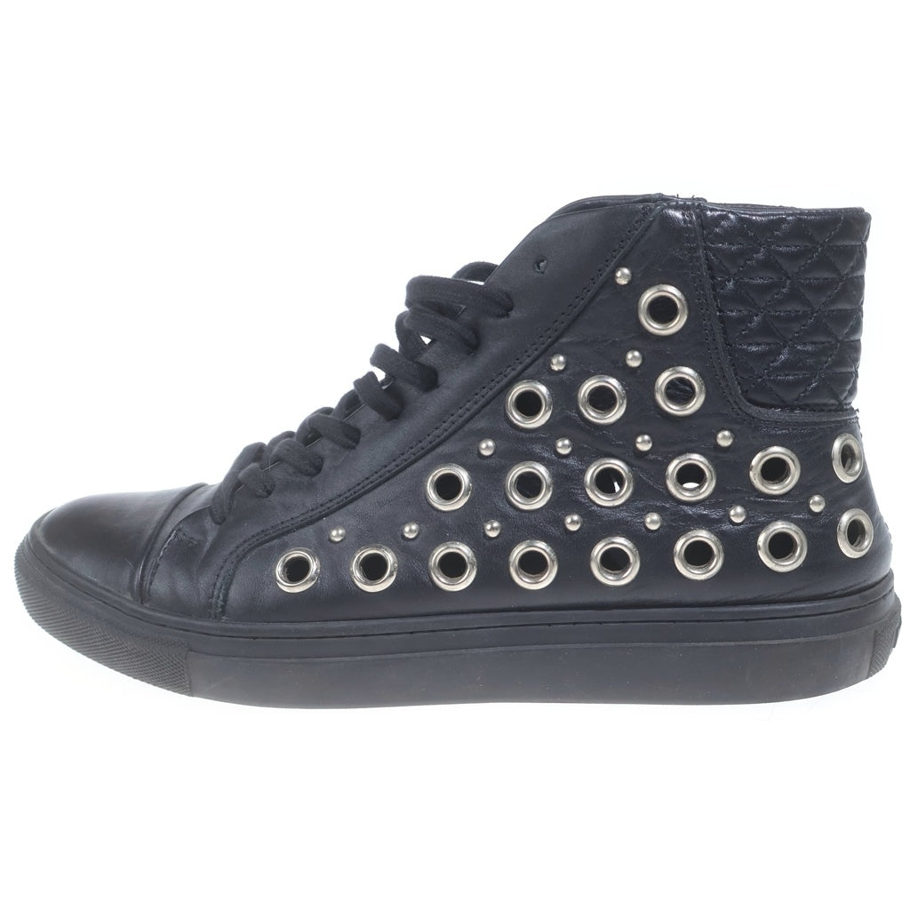 VERSUS VERSACE(ヴェルサス ヴェルサーチ) LEATHER HIGH CUT SNEAKER パンチング レザー ハイカットスニーカー ブラック