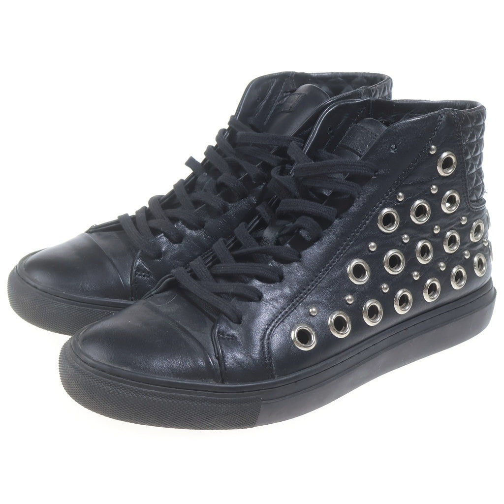 VERSUS VERSACE(ヴェルサス ヴェルサーチ) LEATHER HIGH CUT SNEAKER パンチング レザー ハイカットスニーカー ブラック