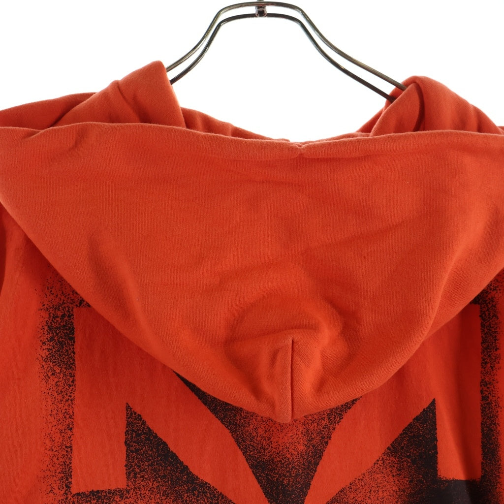 OFF-WHITE(オフホワイト) 20AW Logo Slim Sweatshirt OMBB052E20FLE001 バックアロープリントレイヤード プルオーバーパーカー フーディ オレンジ