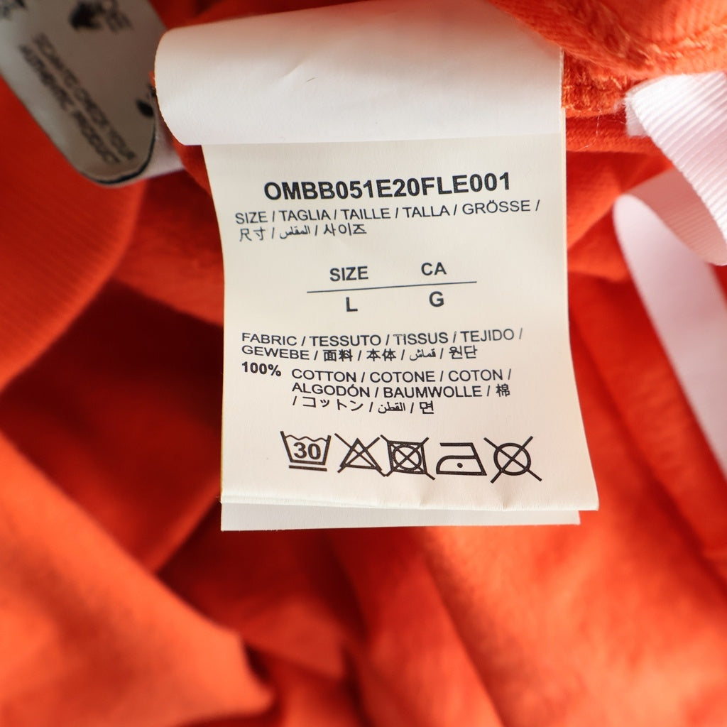 OFF-WHITE(オフホワイト) 20AW Logo Slim Sweatshirt OMBB052E20FLE001 バックアロープリントレイヤード プルオーバーパーカー フーディ オレンジ