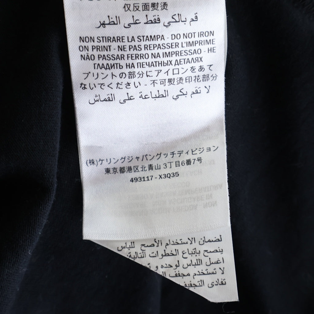 GUCCI(グッチ) Oversize T-shirt With Interlocking G 493117 オーバーサイズ インターロッキングロゴプリント クルーネック半袖Tシャツカットソー ブラック