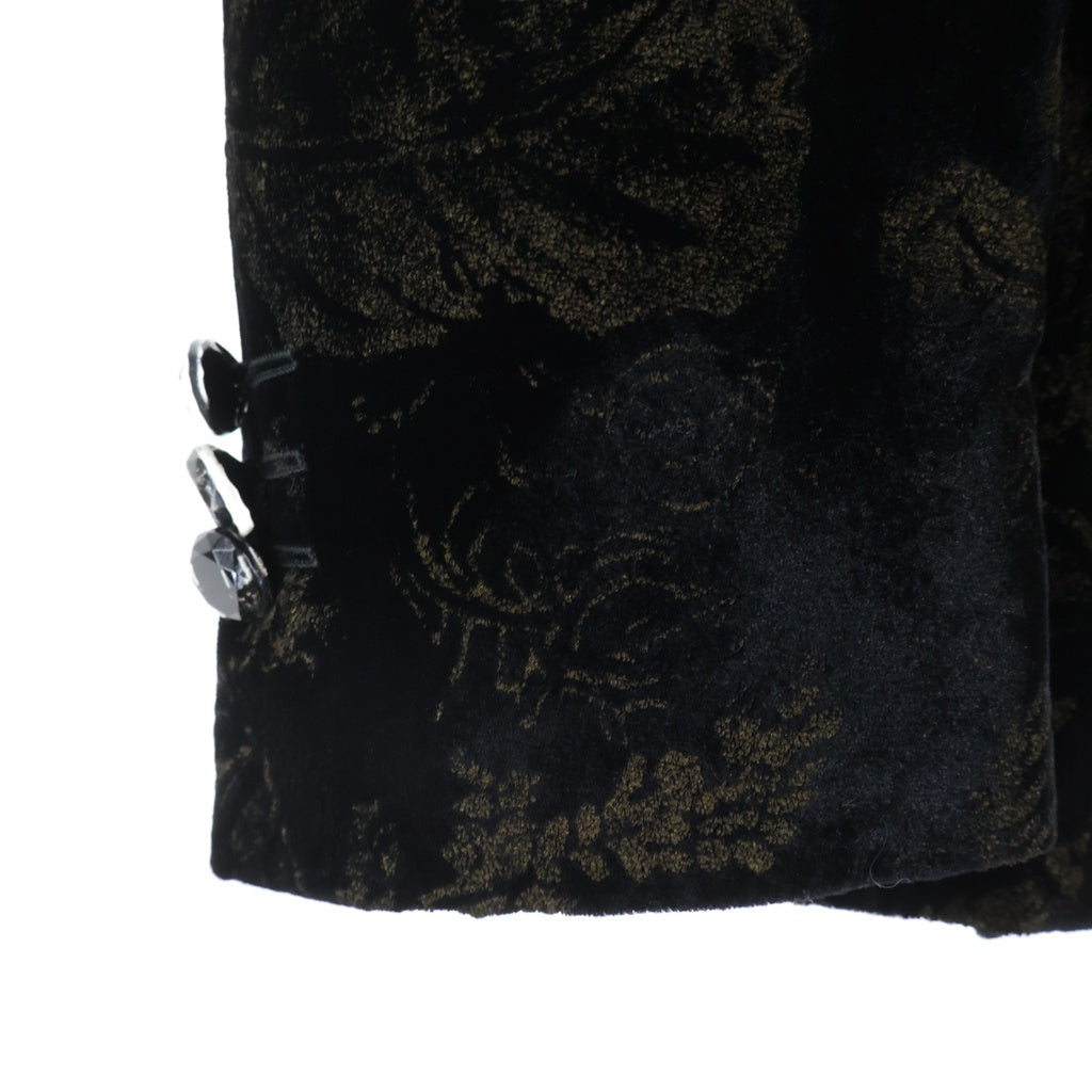 ETRO(エトロ) FLOWER WOOL MIXED TAILORED JACKET 11807 フラワー総柄 ウール混 ベロアテーラードジャケット ブラック
