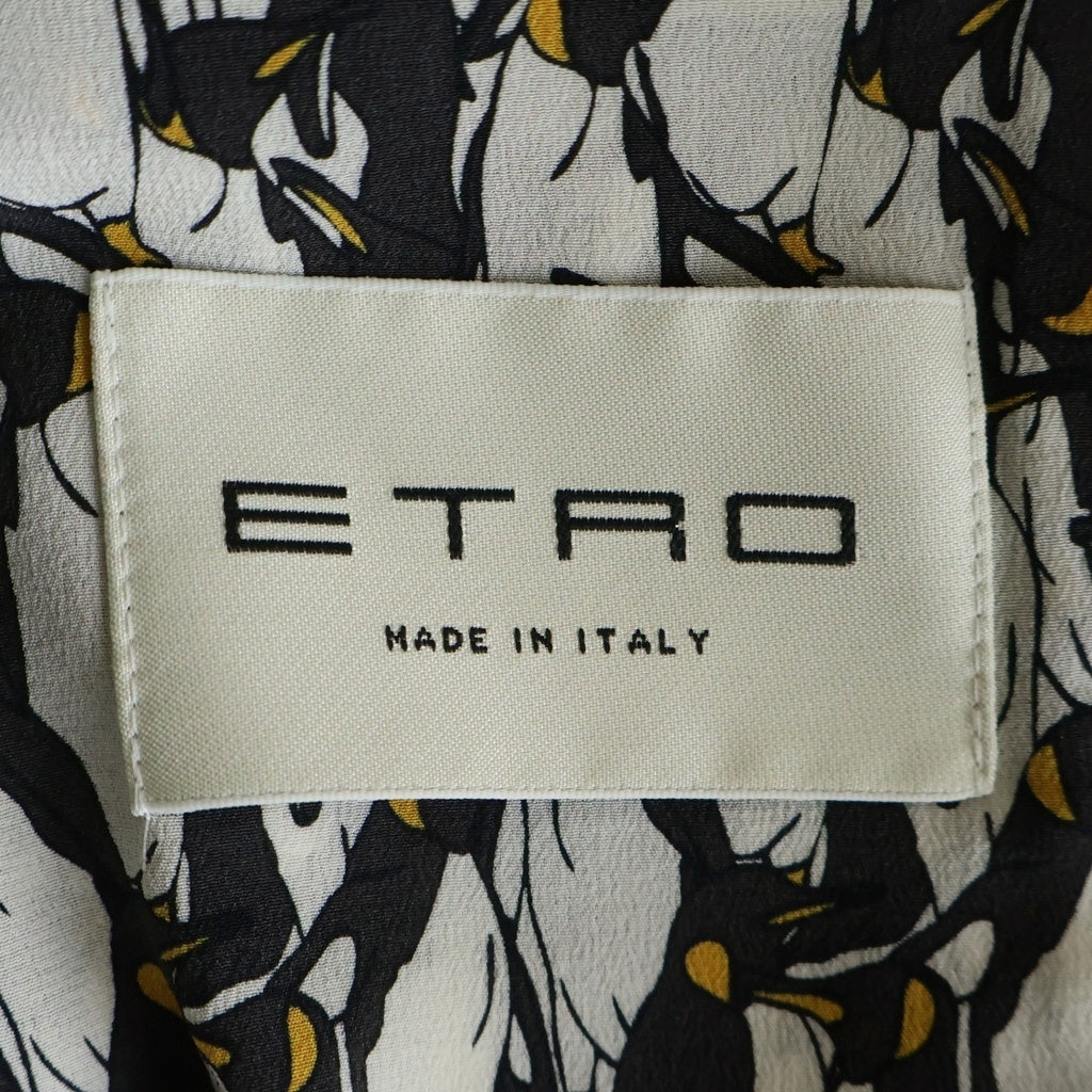 ETRO(エトロ) FLOWER WOOL MIXED TAILORED JACKET 11807 フラワー総柄 ウール混 ベロアテーラードジャケット ブラック