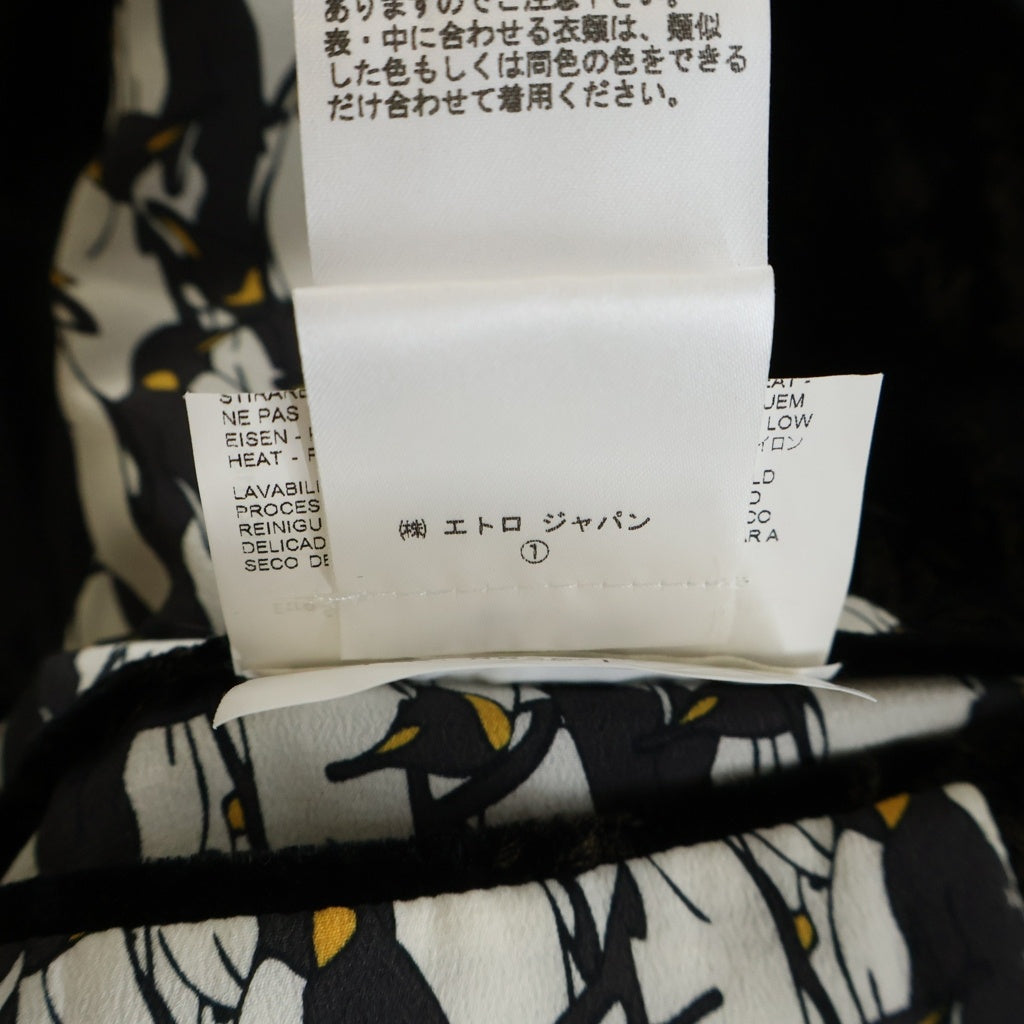 ETRO(エトロ) FLOWER WOOL MIXED TAILORED JACKET 11807 フラワー総柄 ウール混 ベロアテーラードジャケット ブラック