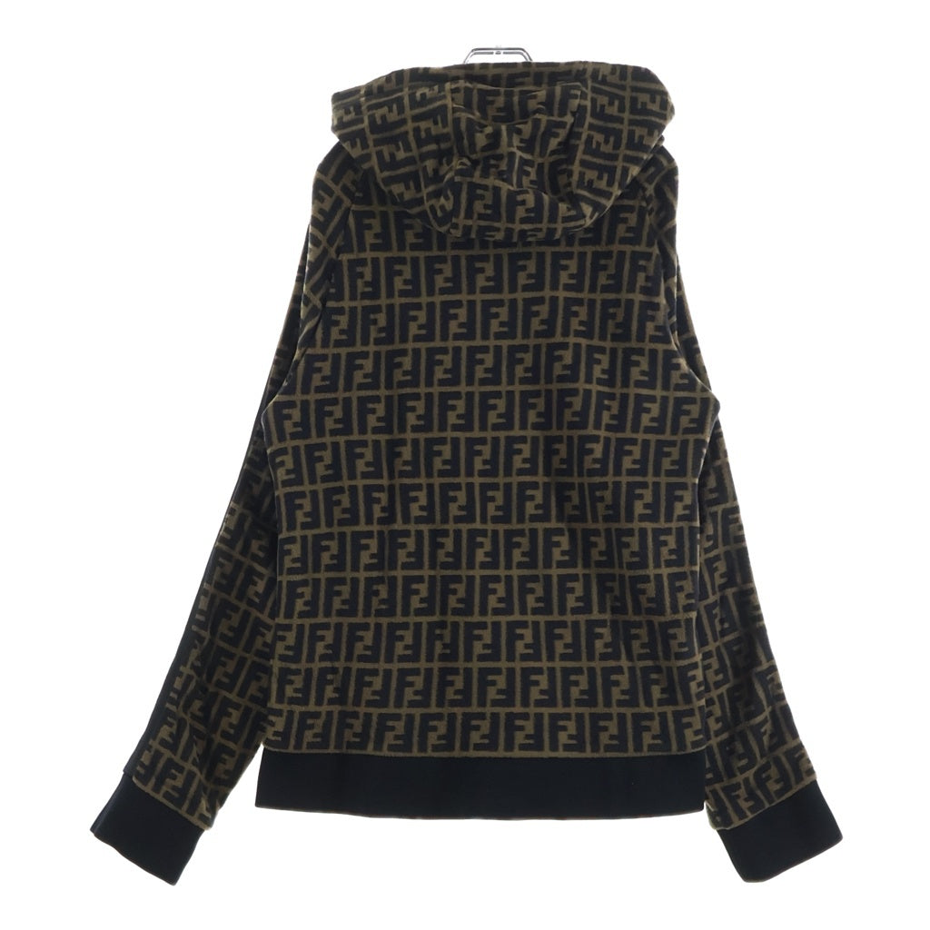 FENDI(フェンディ) FF LOGO ZUCCA ZIP-UP HOODIE FAF533 FFロゴ ズッカ柄 ジップアップパーカー フーディ ブラウン