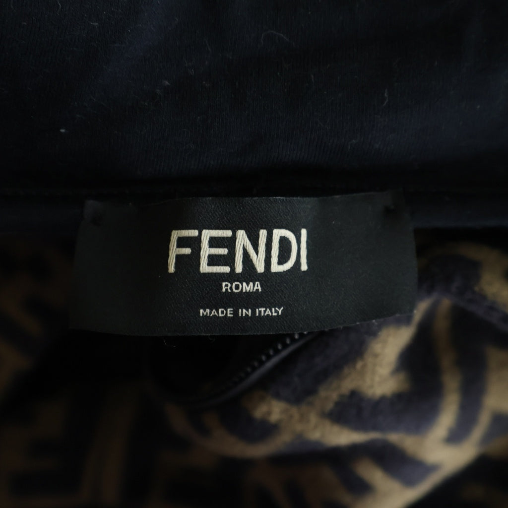 FENDI(フェンディ) FF LOGO ZUCCA ZIP-UP HOODIE FAF533 FFロゴ ズッカ柄 ジップアップパーカー フーディ ブラウン