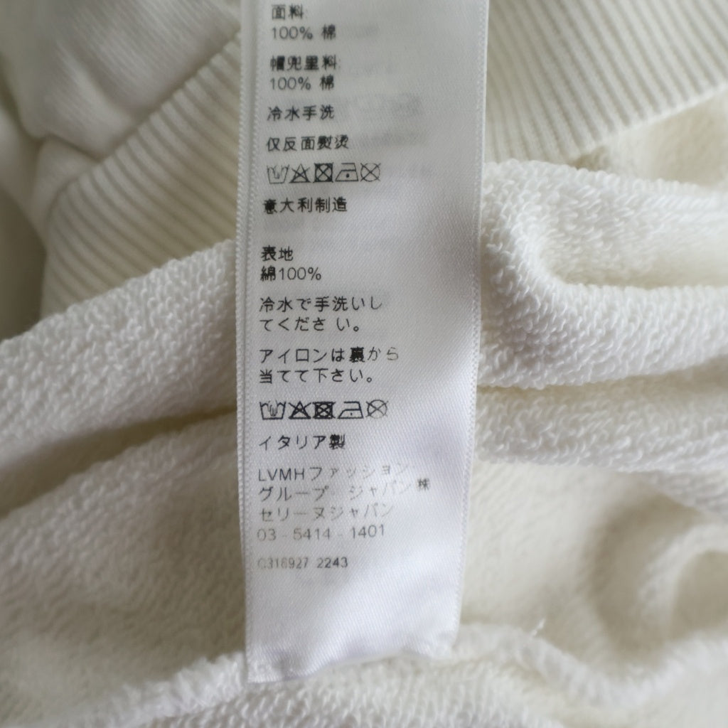 CELINE(セリーヌ) 23SS RHINESTONE HOODIE 2Y88B670Q ラインストーンロゴ プルオーバーパーカー フーディ ホワイト