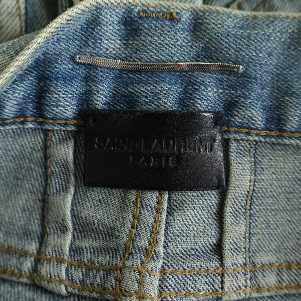 SAINT LAURENT PARIS(サンローランパリ) 17AW Knee Crush Skinny Denim Pants 476095 クラッシュ加工 スキニーデニムパンツ ジーンズ ブルー
