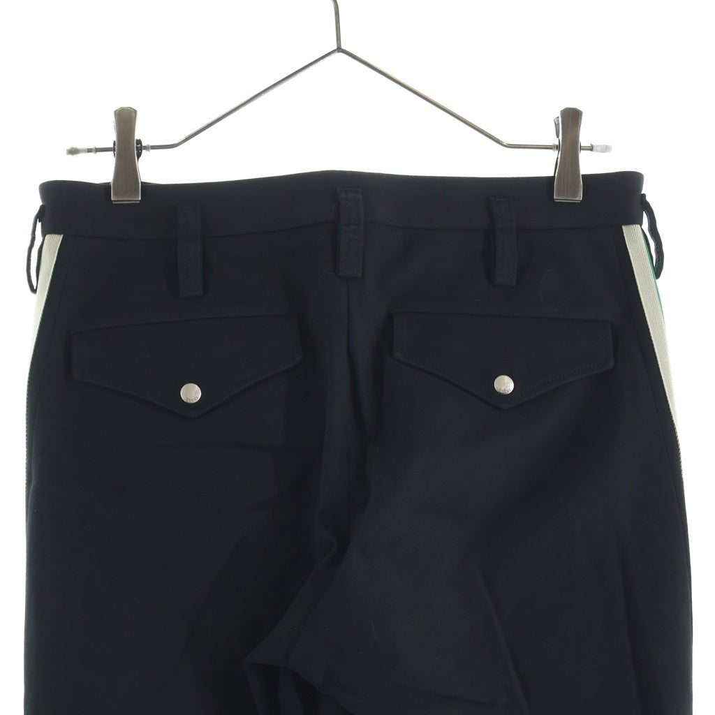 GUCCI(グッチ) 18SS Sideline Stretch Pants 495695 Z7576 サイドラインストレッチコットンパンツ ブラック