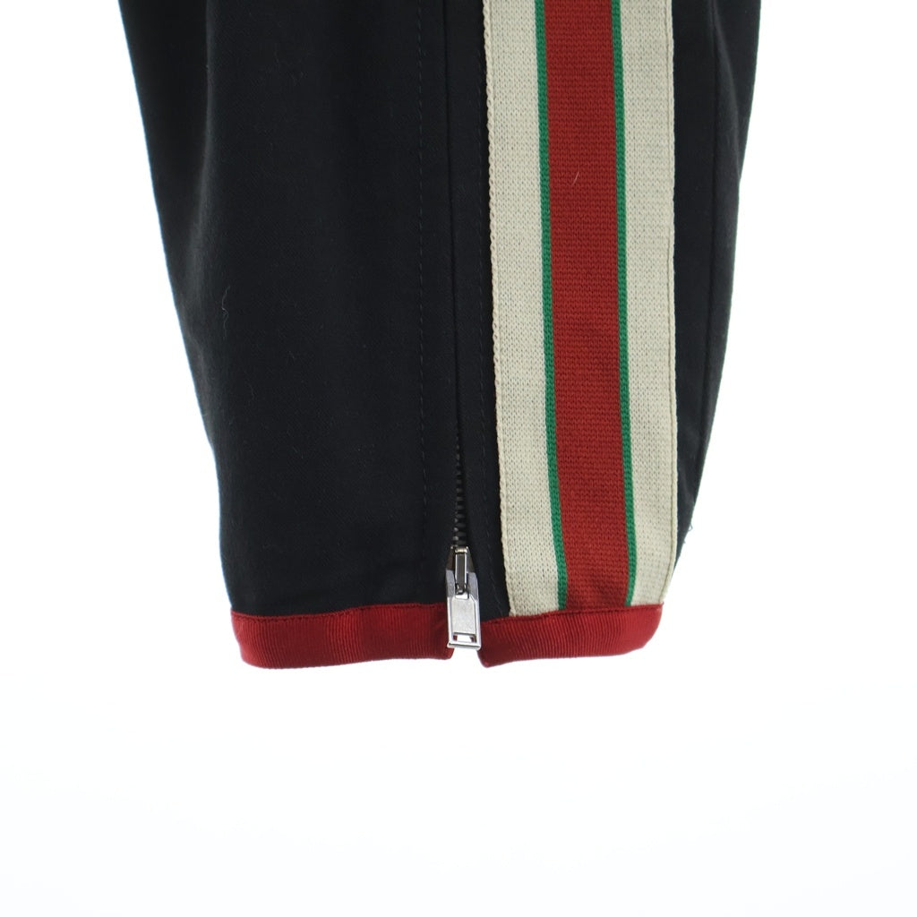GUCCI(グッチ) 18SS Sideline Stretch Pants 495695 Z7576 サイドラインストレッチコットンパンツ ブラック