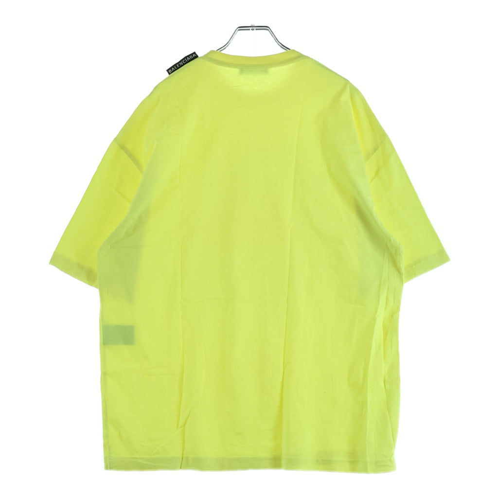 BALENCIAGA(バレンシアガ) 19SS SHOULDER LOGO CREW T-SHIRT 578139 TFV51 ショルダーロゴ クルーネック半袖Tシャツカットソー イエロー