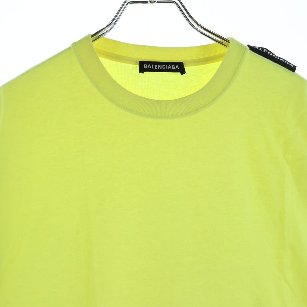BALENCIAGA(バレンシアガ) 19SS SHOULDER LOGO CREW T-SHIRT 578139 TFV51 ショルダーロゴ クルーネック半袖Tシャツカットソー イエロー