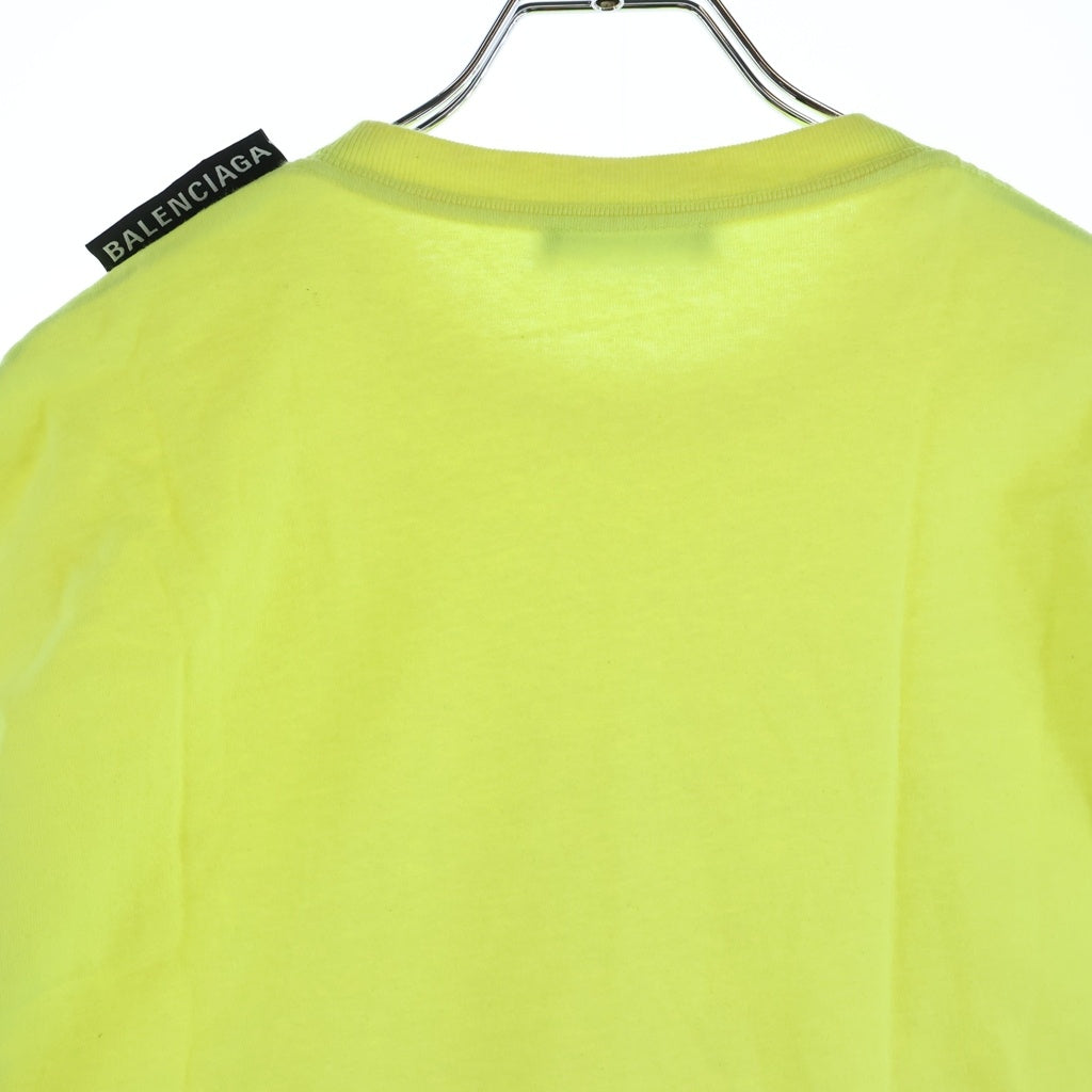 BALENCIAGA(バレンシアガ) 19SS SHOULDER LOGO CREW T-SHIRT 578139 TFV51 ショルダーロゴ クルーネック半袖Tシャツカットソー イエロー