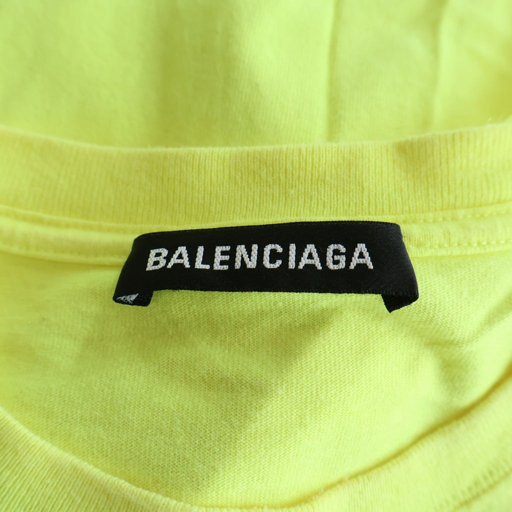 BALENCIAGA(バレンシアガ) 19SS SHOULDER LOGO CREW T-SHIRT 578139 TFV51 ショルダーロゴ クルーネック半袖Tシャツカットソー イエロー