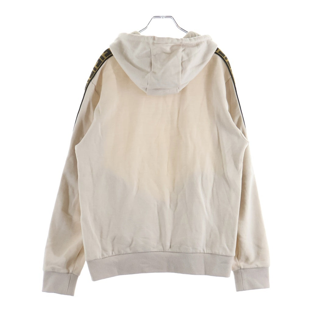 FENDI(フェンディ) 19AW ARM FF LOGO HOODIE FY0870 アームFFロゴ ズッカ柄 プルオーバーパーカー フーディ ベージュ