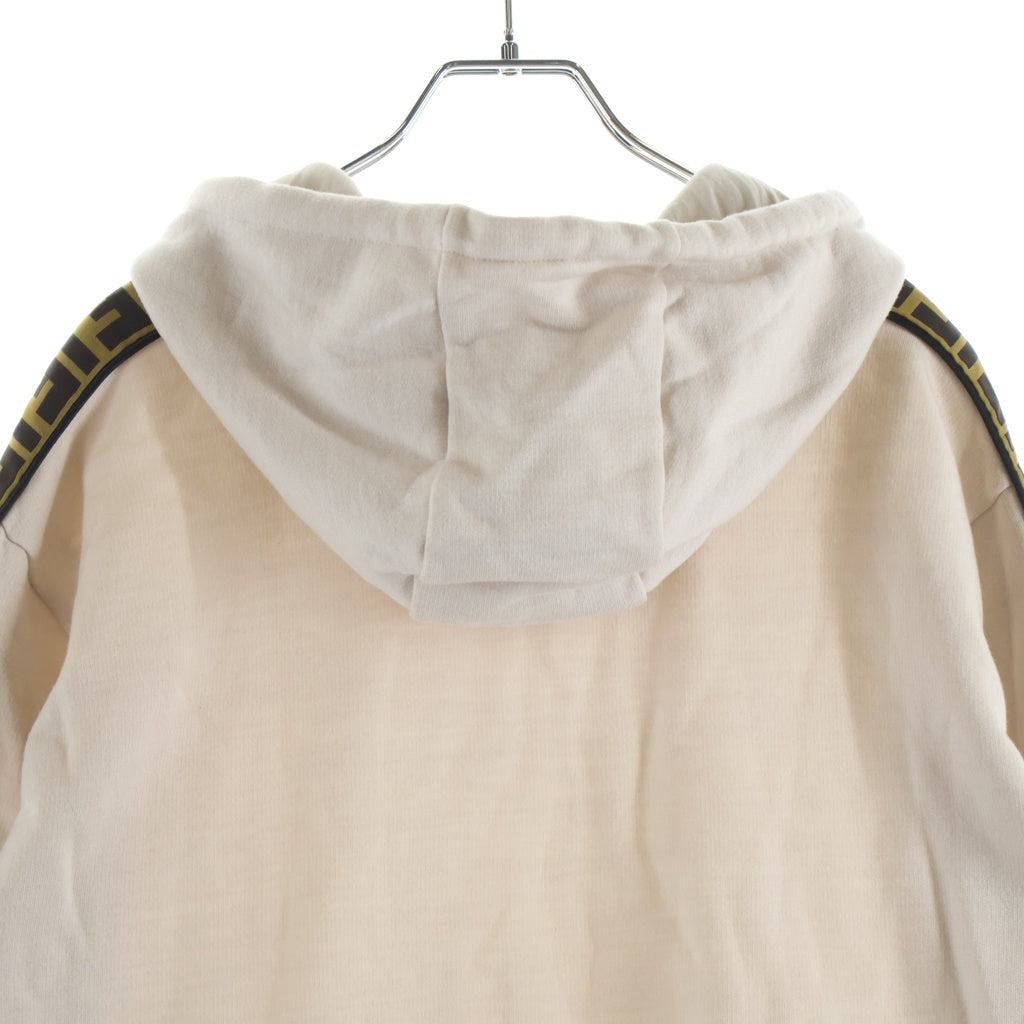 FENDI(フェンディ) 19AW ARM FF LOGO HOODIE FY0870 アームFFロゴ ズッカ柄 プルオーバーパーカー フーディ ベージュ