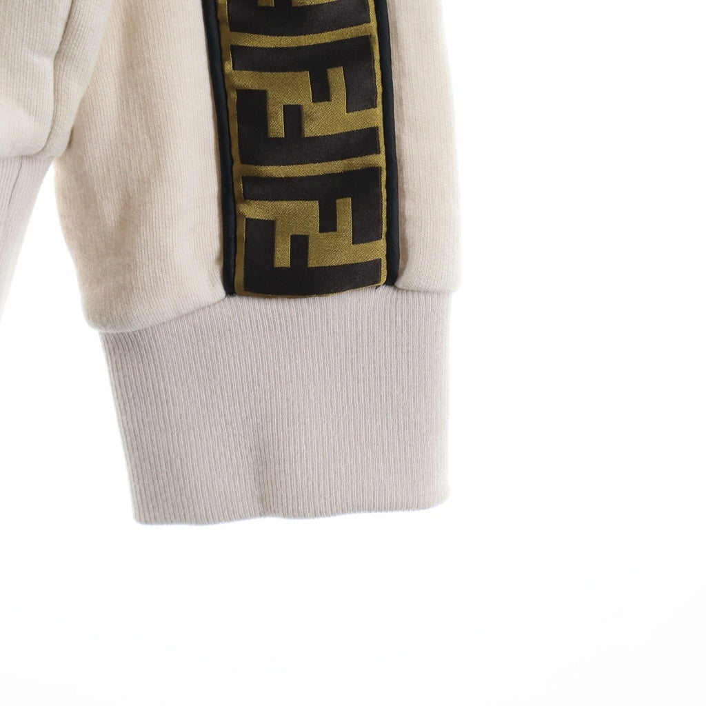 FENDI(フェンディ) 19AW ARM FF LOGO HOODIE FY0870 アームFFロゴ ズッカ柄 プルオーバーパーカー フーディ ベージュ