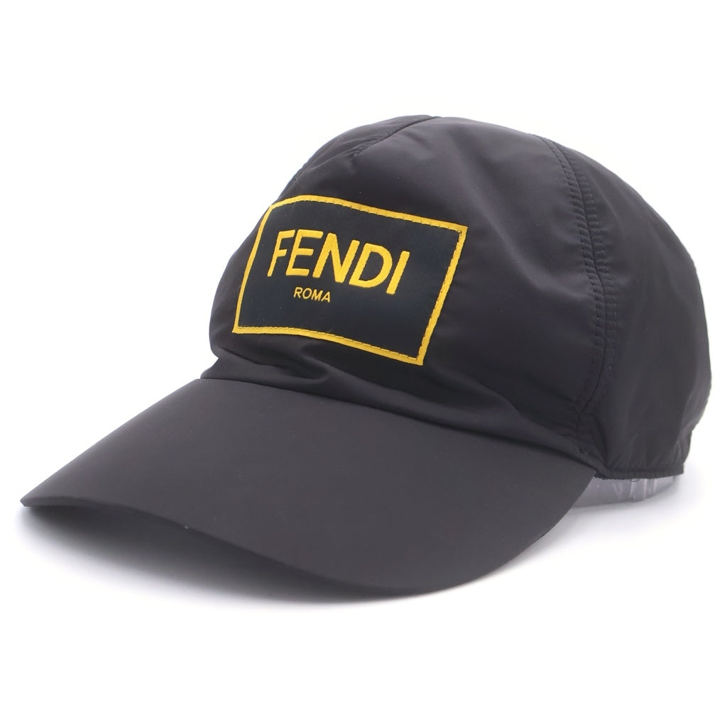 FENDI(フェンディ) LOGO BASEBALL CAP FXQ768 フロントロゴ ベースボールキャップ 帽子 ブラック