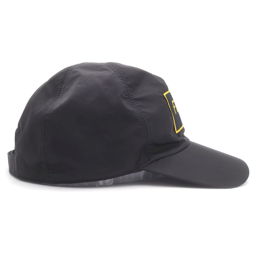 FENDI(フェンディ) LOGO BASEBALL CAP FXQ768 フロントロゴ ベースボールキャップ 帽子 ブラック