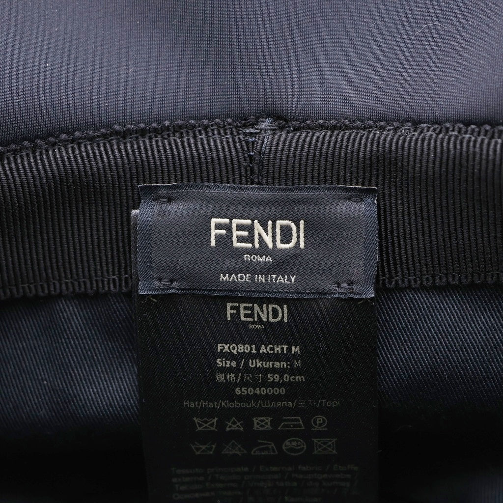 FENDI(フェンディ) Logo Hat FXQ801 ACHT ロゴ刺繍 ハット 帽子 ブラック レディース