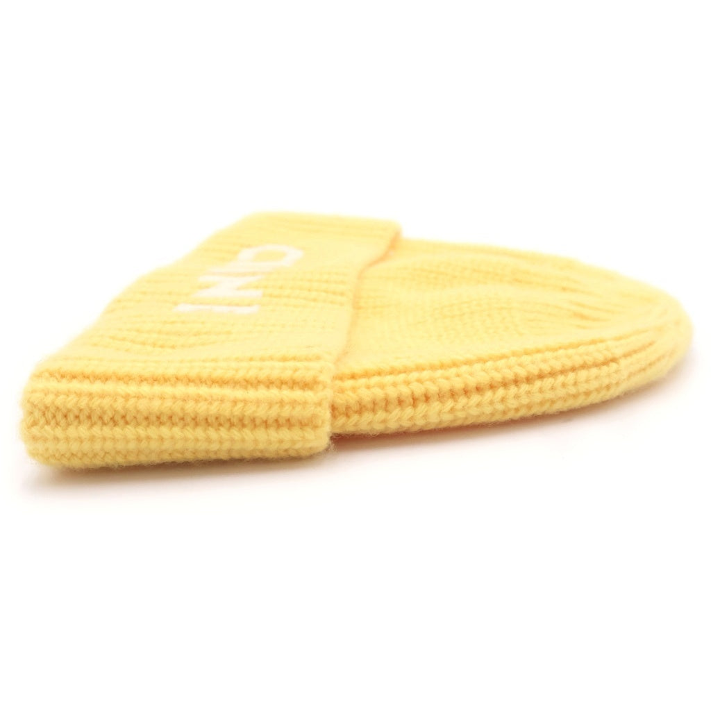 CELINE(セリーヌ) EMBROIDERED KNIT WOOL 2A61W535Q フロントロゴ刺繍 ウール ニットビーニー 帽子 イエロー