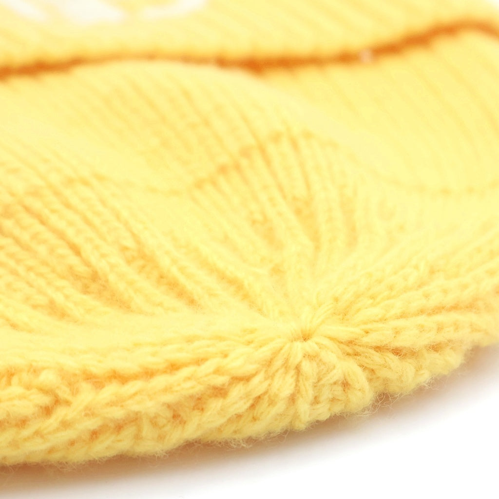 CELINE(セリーヌ) EMBROIDERED KNIT WOOL 2A61W535Q フロントロゴ刺繍 ウール ニットビーニー 帽子 イエロー