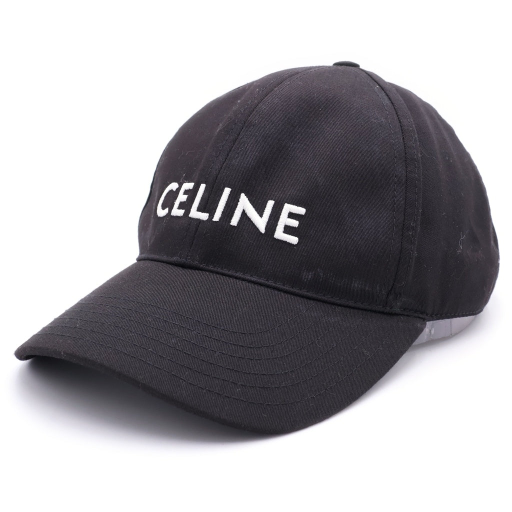 CELINE(セリーヌ) EMBROIDERED LOGO BASEBALL CAP 2AUS9242N ロゴ刺繍 ベースボールキャップ 帽子 ブラック