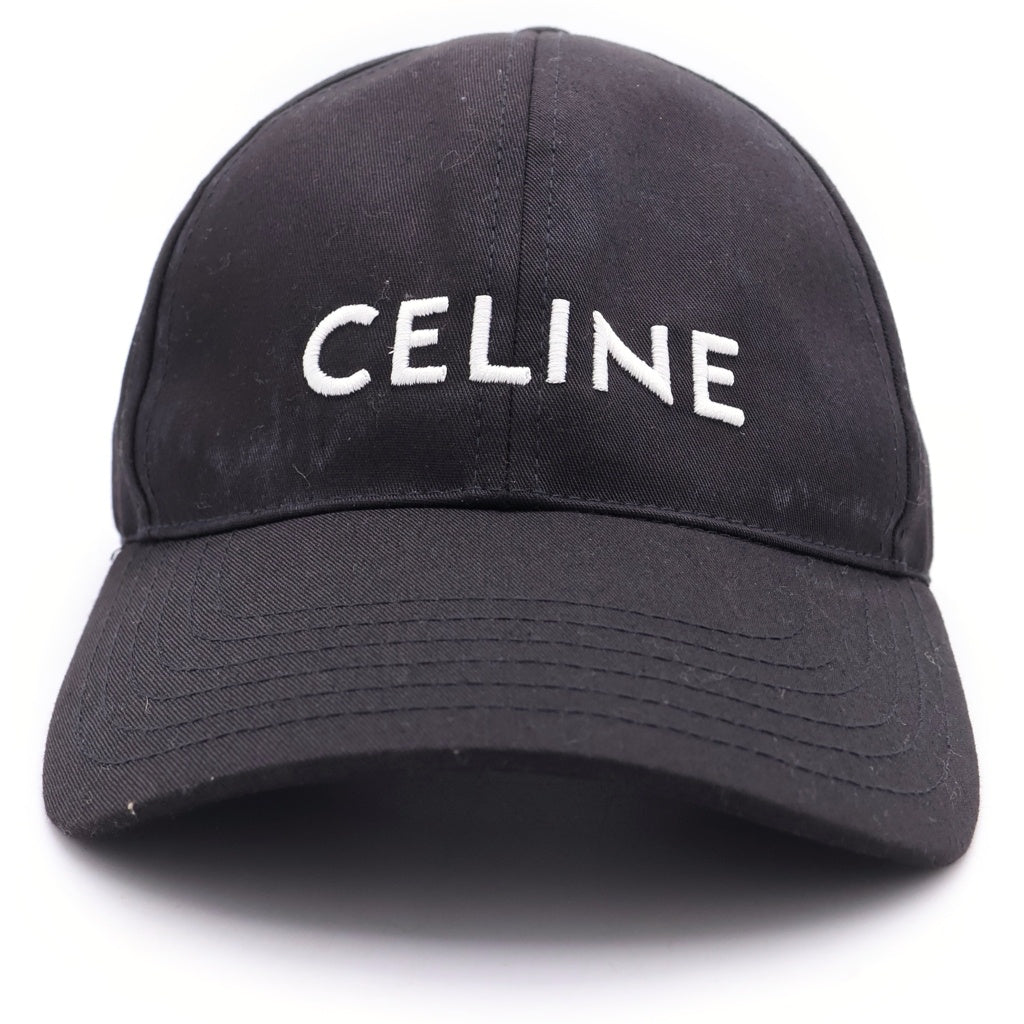 CELINE(セリーヌ) EMBROIDERED LOGO BASEBALL CAP 2AUS9242N ロゴ刺繍 ベースボールキャップ 帽子 ブラック