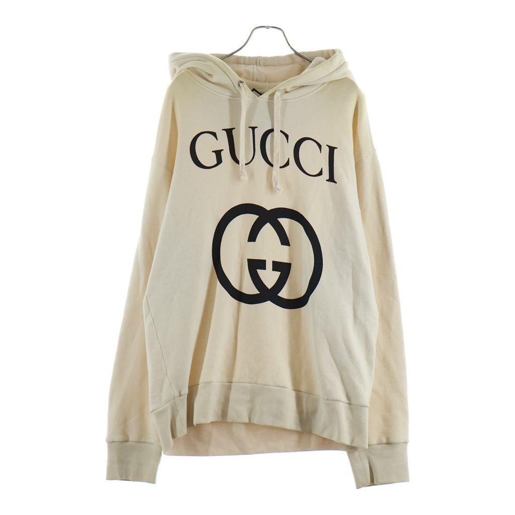 GUCCI(グッチ) 18AW インターロッキングG ロゴ プルオーバーパーカー フーディ ベージュ 475374