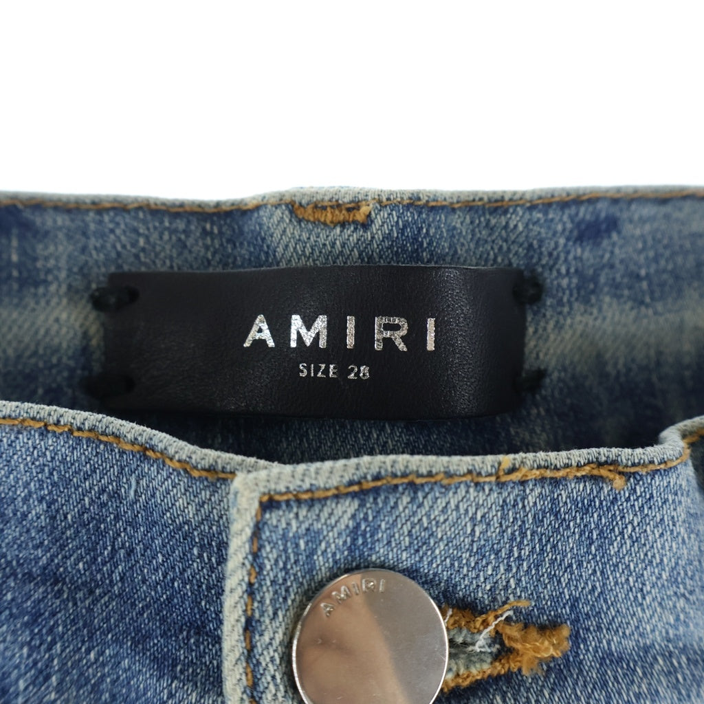 AMIRI(アミリ) SCARVES ART PATCH JEANS スカーブス アート パッチ クラッシュ加工 スキニーデニムパンツ ジーンズ インディゴ