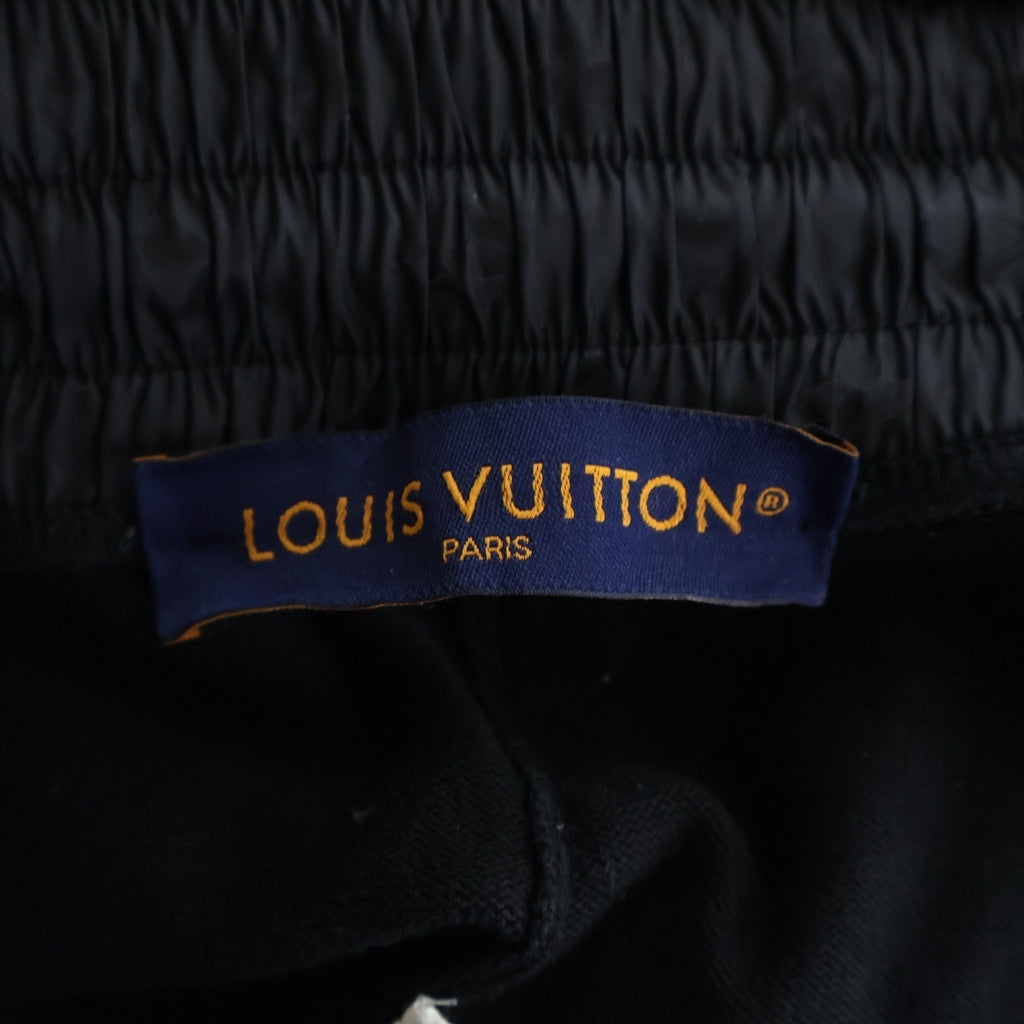 LOUIS VUITTON(ルイヴィトン) 23SS LV LOGO SWEATPANTS RM231Q ZLW HON41W LVロゴ刺繍 モノグラムナイロンウエスト ジョギングパンツ スウェットパンツ ブラック