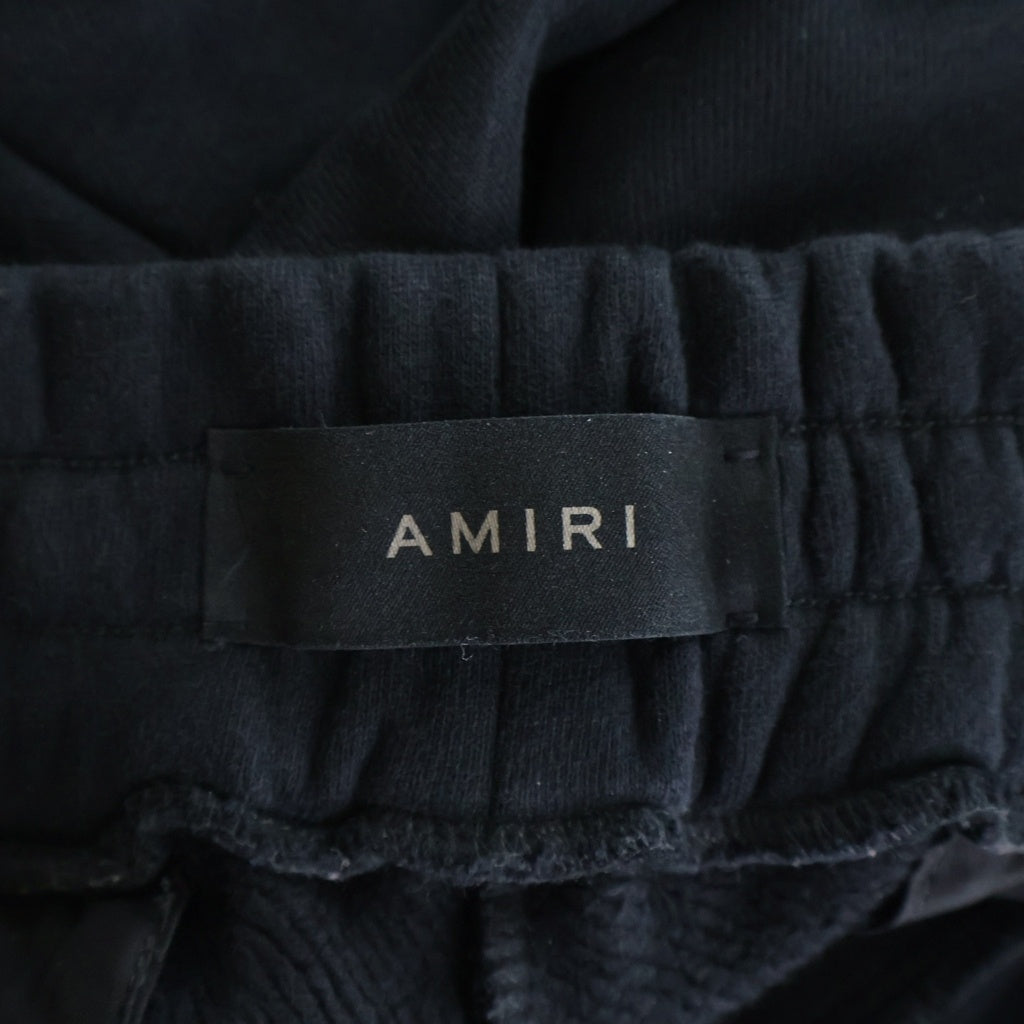 AMIRI(アミリ) LOGO EMBROIDERY SWEATPANTS AMJYSP1024 フロントロゴ刺繍 ワイド スウェットパンツ ブラック