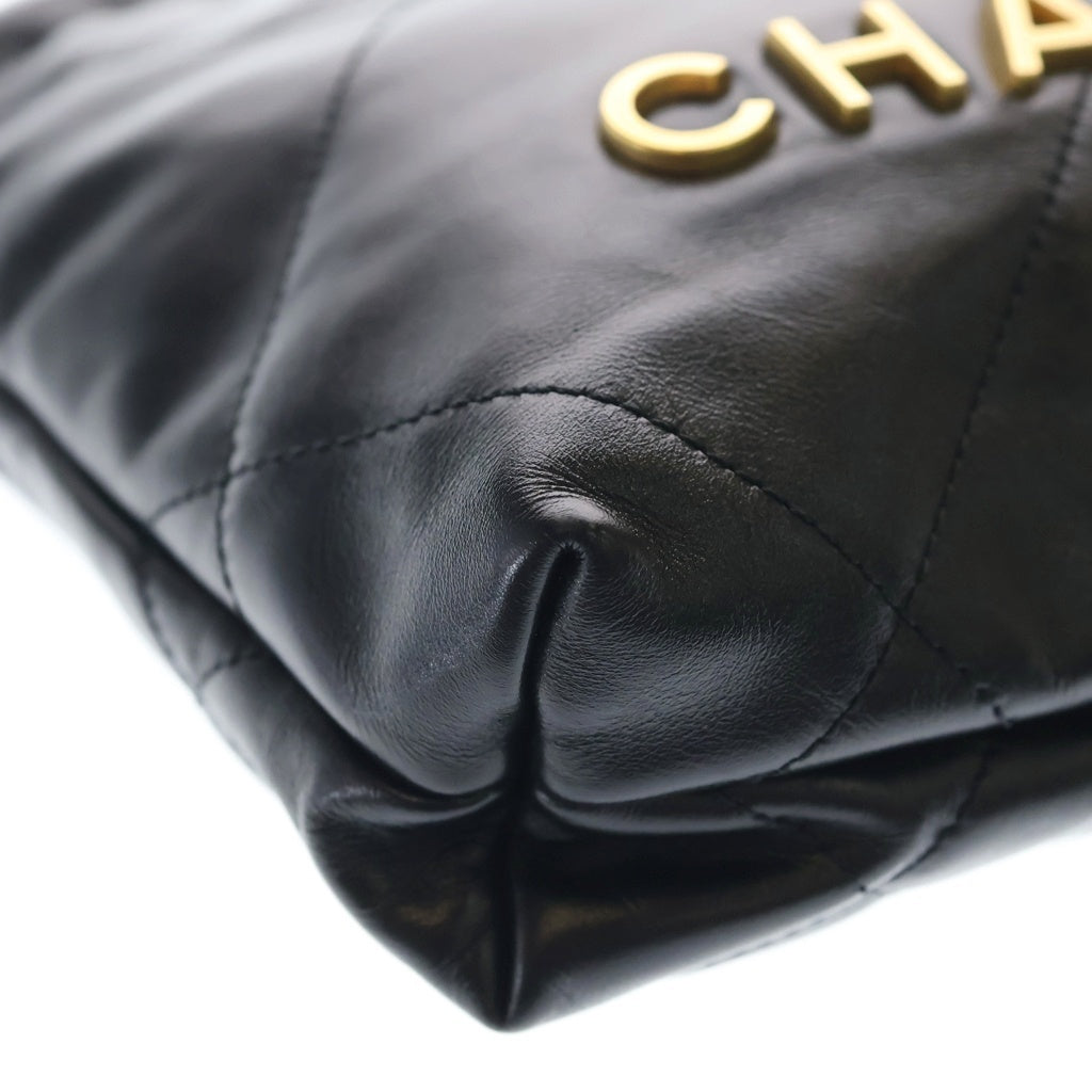CHANEL(シャネル) シャネル22 ラムスキン チェーンミニショルダーバッグ ブラック レディース