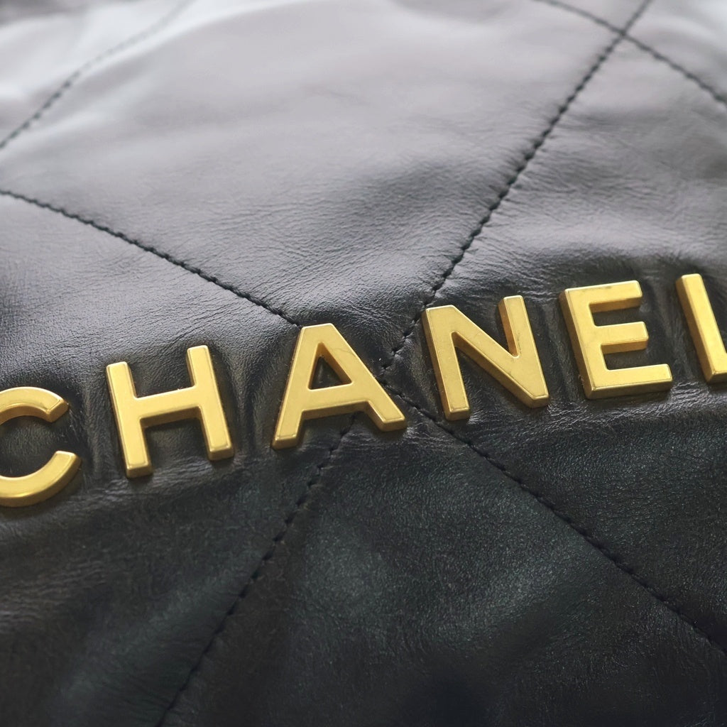 CHANEL(シャネル) シャネル22 ラムスキン チェーンミニショルダーバッグ ブラック レディース