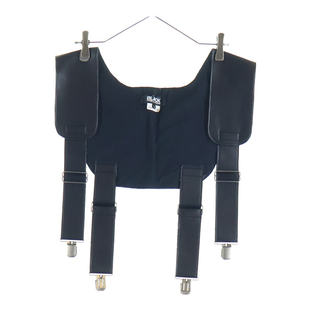 BLACK COMME des GARCONS(ブラックコムデギャルソン) フェイクレザーハーネス ベスト ブラック 1C-V005