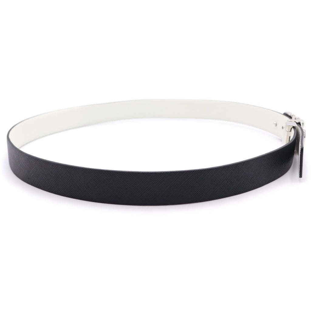Salvatore Ferragamo(サルヴァトーレ フェラガモ) Reversible Leather Belt ダブルガンチーニ リバーシブル レザー ベルト ブラック/ホワイト