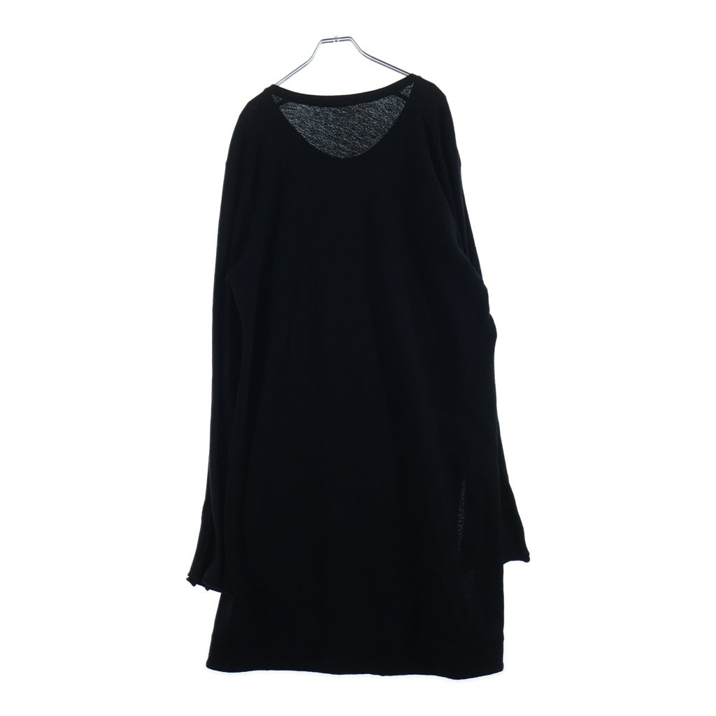 JULIUS(ユリウス) 17SS KNIVES 長袖クルーネックドレープロングカットソー ブラック 577CUM3