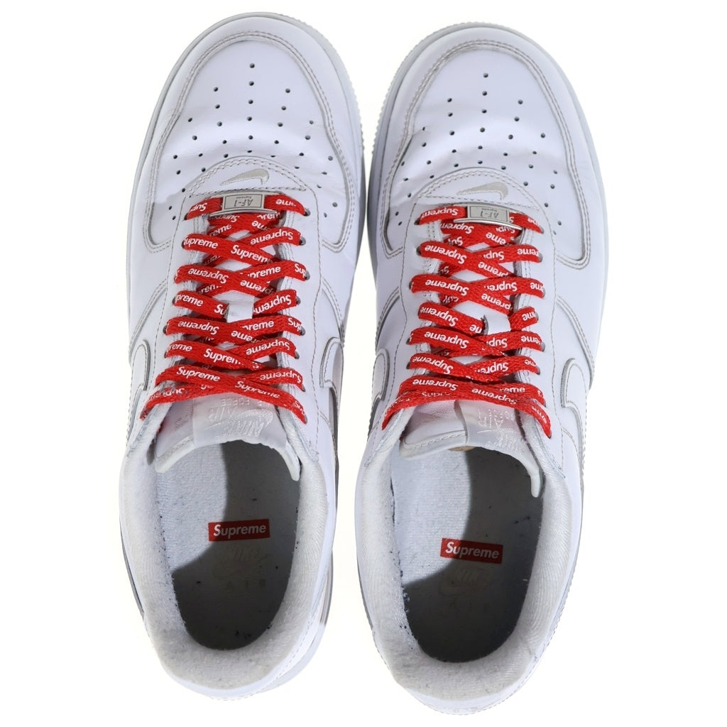 NIKE(ナイキ) ×Supreme Air Force 1 Low White シュプリーム × ナイキ エアフォース1 ロー ホワイトローカットスニーカー ホワイト/レッド US10/28CM CU9225-100