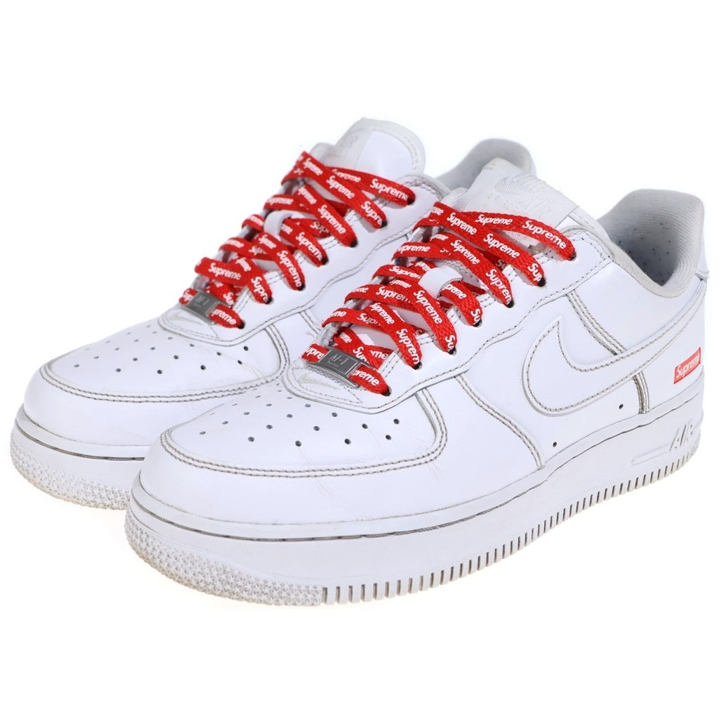 NIKE(ナイキ) ×Supreme Air Force 1 Low White シュプリーム × ナイキ エアフォース1 ロー ホワイトローカットスニーカー ホワイト/レッド US6.5/24.5CM CU9225-100