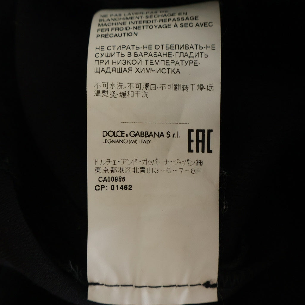 DOLCE & GABBANA(ドルチェアンドガッバーナ) ラインストーン ロゴボタン ペンシルスカート ブラック/ゴールド レディース