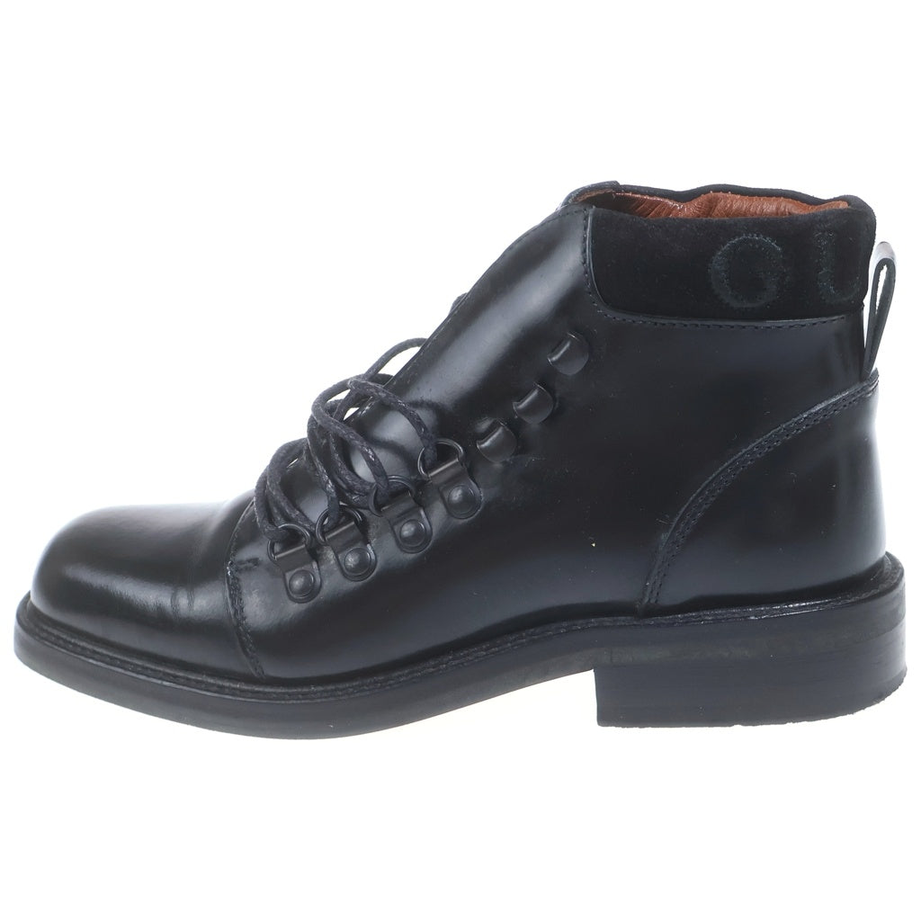 GUCCI(グッチ) レースアップ レザーブーツ ブラック レディース 104 0153