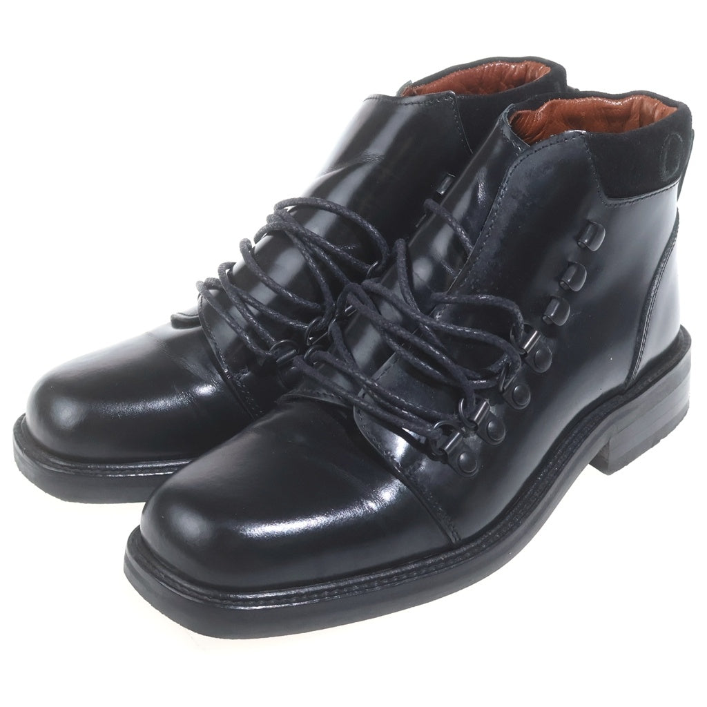 GUCCI(グッチ) レースアップ レザーブーツ ブラック レディース 104 0153