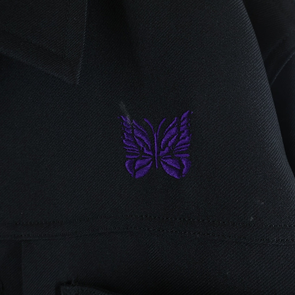 Needles(ニードルス) 22SS PENNY JEAN JACKET POLY TWILL KP195 フロントロゴ刺繍 ペニージーンジャケット ブラック